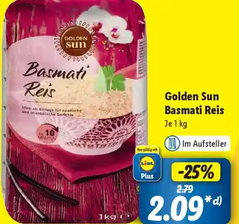 Lidl Golden Sun Basmati Reis1 kg Angebot