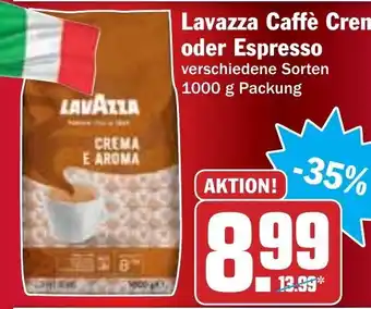 Hit Lavazza Caffè Crema oder Espresso 1000g Angebot