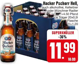 Edeka Hacker Pschorr Hell, 20 x 0,5 l Flasche Angebot