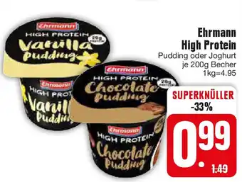 Edeka Ehrmann High Protein Pudding oder Joghurt 200g Becher Angebot