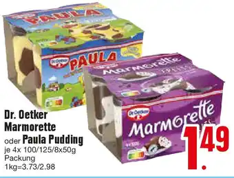 Edeka Dr. Oetker Marmorette oder Paula Pudding 4 x 100/125/8x50 g Packung Angebot