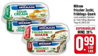 Edeka Milram frischer Zaziki, Frühlings-Quark 155/185 g Becher Angebot