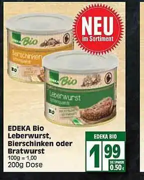 Edeka Edeka Bio Leberwurst, Bierschinken Oder Bratwurst Angebot