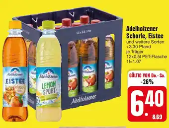 Edeka Adelholzener Schorle, Eistee 12x0,5 l PET-Flasche Angebot