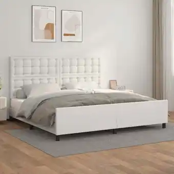 ManoMano Bettgestell,Schlafzimmerbett mit Kopfteil Weiß 200x200 cm Kunstleder vidaXL Angebot