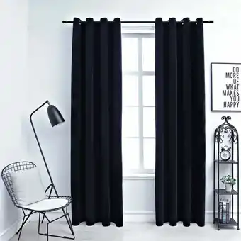 ManoMano 2er-Set Verdunkelungsvorhänge，Verdunkelung Gardinen mit Ösen Samt Schwarz 140x225 cm vidaXL Angebot