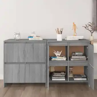 ManoMano Maisonchic - 2er Set Sideboards Kommoden für Wohnzimmer Küche Grau Sonoma 70x41x75 cm Holzwerkstoff DE74190 - Grau Angebot