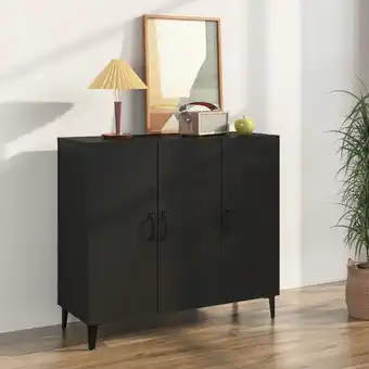 ManoMano Sideboard Anrichte,Beistellschrank fuer Flur,Kueche,Kommode Schwarz 90x34x80 cm Holzwerkstoff Maisonchic 82081 - Schwarz Angebot