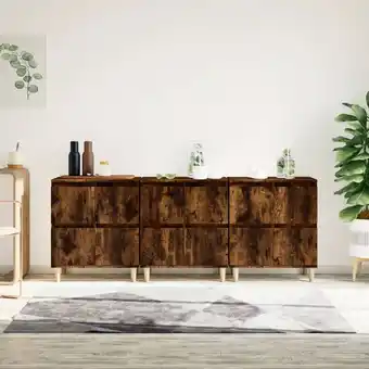 ManoMano Sideboard Anrichte,Beistellschrank fuer Flur,Kueche,Kommodes 3 Stk. Räuchereiche 60x35x70 cm Holzwerkstoff Maisonchic 27253 - Angebot