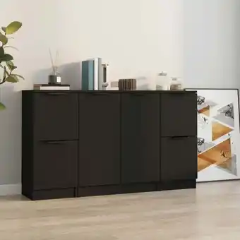 ManoMano Maisonchic - 3 Stk. Sideboard Kommode Küchenschrank Aufbewahrungsschrank Schwarz Holzwerkstoff NNDG3364 Angebot