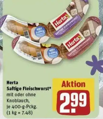 REWE Herta Saftige Fleischwurst400-g-Pckg. Angebot