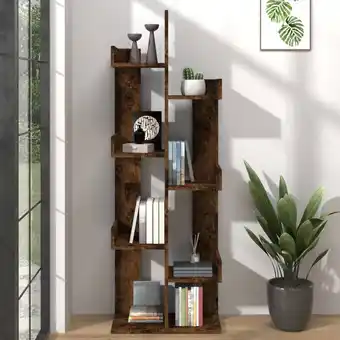 ManoMano Bücherschrank,Standregal,Küchenregal,Bücherregal 48x25,5x140 cm Räuchereiche Holzwerkstoff GEWBV6842308 Maisonchic Angebot