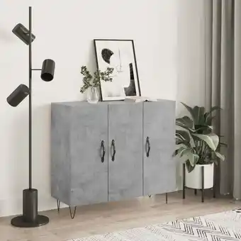 ManoMano Bonnevie - Sideboard, Kommode Betongrau für Wohnzimmer - Schrank Anrichte 90x34x80 cm Holzwerkstoff -FV93818 - Grau Angebot