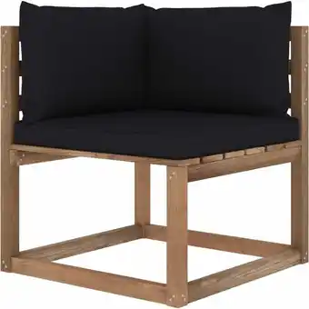 ManoMano Bonnevie - Garten-Paletten-Ecksofa Gartensofa Eckcouch - Gartenmöbel mit Schwarzen Kissen BV844693 Braun Angebot