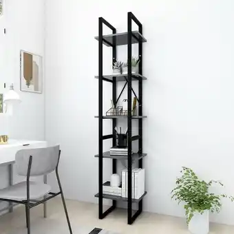 ManoMano Bücherregal 5 Fächer,Stahlgestell Bücherschrank für Wohnzimmer, Büro Grau 40x30x175 cm Holzwerkstoff -BNC24506 - Grau Angebot