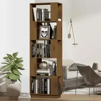 ManoMano Bücherregal Küchenregal Regal für Wohnzimmer Büro und Flur Honigbraun 51x25x163,5 cm Massivholz DE43188 - Braun Angebot