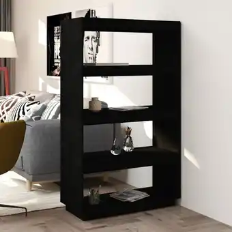 ManoMano Bonnevie - Bücherregal Standregal - Raumteiler Schwarz 80x35x135 cm Massivholz Kiefer BV991939 Schwarz Angebot