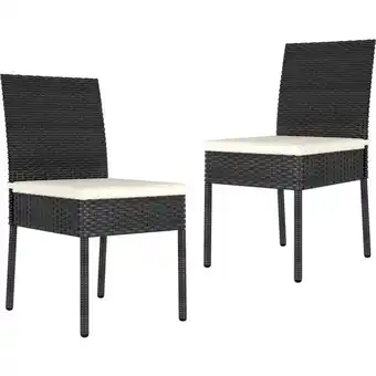 ManoMano 2 Stk.Garten-Essstühle,Küchenstühle,Essstühle moderne Poly Rattan Schwarz -33899 - Schwarz Angebot