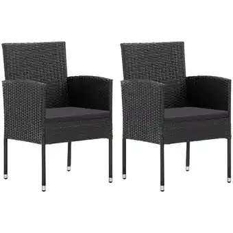 ManoMano 2 Stk. Gartenstühle, Gartensessel, Gartengarnitur, Balkonstühle Poly-Rattan Schwarz LLOAQ313813 MaisonChic Angebot