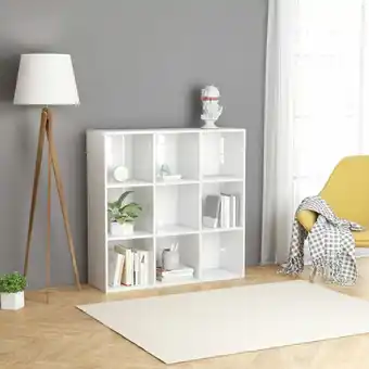 ManoMano Bücherregal,Stahlgestell Bücherschrank für Wohnzimmer, Büro Hochglanz-Weiß 98x30x98 cm Holzwerkstoff -BNC62875 - Weiß Angebot