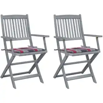 ManoMano Klappbare 2 Stk.Gartenstühle Relax-Sessel,Gartenmöbel mit Kissen Massivholz Akazie -85233 - Grau Angebot