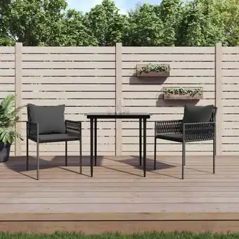 ManoMano 2 Stk. Gartenstühle, Gartensessel, Gartengarnitur, Balkonstühle mit Kissen Schwarz 54x61x83 cm Poly Rattan LLOAQ882075 Maison Angebot