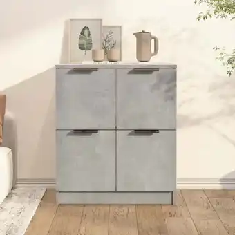 ManoMano Bonnevie - Sideboard, Kommode Betongrau für Wohnzimmer - Schrank Anrichte 60x30x70 cm Holzwerkstoff -FV75278 - Grau Angebot