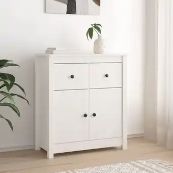 ManoMano Sideboard, Kommode, Küchenschrank, Beistellschrank, Anrichte für Wohnzimmer Weiß 70x35x80 cm Massivholz Kiefer LLLA211853 Mai Angebot