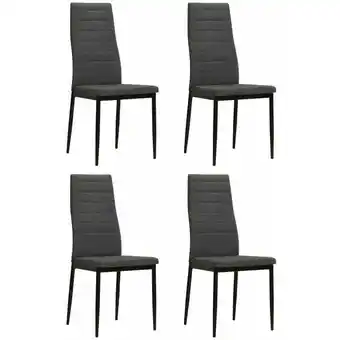 ManoMano 4er Set Esszimmerstühle Wohnzimmerstühle Stühle für Esszimmer Wohnzimmer & Schlafzimmer Dunkelgrau Stoff DE62138 - Grau Angebot