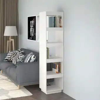 ManoMano Bonnevie - Raumteiler/Bücherregal Paravent Bücherschrank Weiß 40x35x167 cm Massivholz Kiefer -BNC36221 - Weiß Angebot