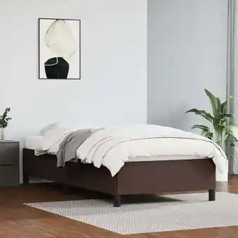 ManoMano Maisonchic - Bettgestell, Einzelbett, Bettrahmen, Schlafzimmerbett Braun 100x200 cm Kunstleder LLLA804449 Angebot