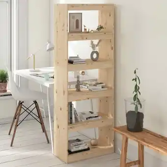 ManoMano Bücherregal Küchenregal Regal für Wohnzimmer Büro und Flur 60x30x167,5 cm Massivholz Kiefer DE16868 - Braun Angebot