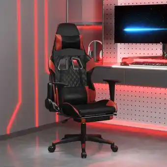 ManoMano Bonnevie - Gaming-Stuhl mit Fußstütze Bürodrehstuhl - Schreibtischstuhl ergonomischer Schwarz und Weinrot Kunstleder BV811898 Angebot