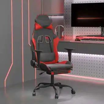 ManoMano Bonnevie - Gaming-Stuhl mit Fußstütze Bürodrehstuhl - Schreibtischstuhl ergonomischer Schwarz und Rot Kunstleder BV130816 Angebot