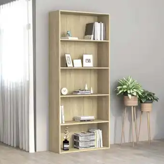 ManoMano Bücherregal 5 Fächer Küchenregal Regal für Wohnzimmer Büro und Flur Sonoma-Eiche 80x30x189 cm Holzwerkstoff DE79449 - Braun Angebot