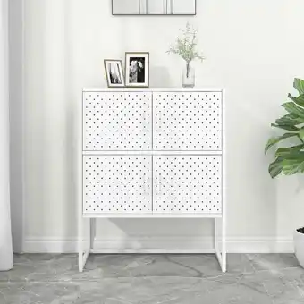 ManoMano Maisonchic - Sideboard Wohnzimmer-Anrichte,Highboard Weiß 80x35x100 cm Stahl FSW29335 - Weiß Angebot