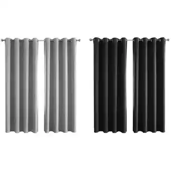 ManoMano Wyctin - 4x Verdunkelungsvorhänge Thermogardinen Vorhang Verdunkelung Verdunklungsvorhang 140x240cm Grau+Schwarz Angebot