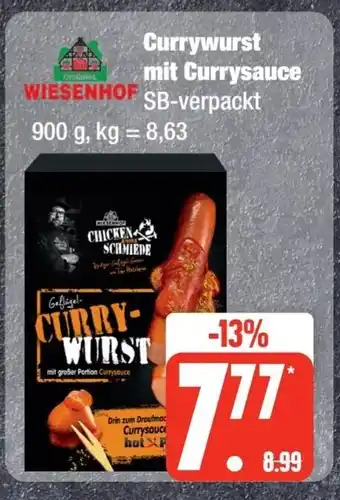 Edeka Frischemarkt WIESENHOF Currywurst mit Currysauce 900g Angebot