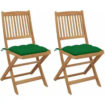 ManoMano 2 Stk. Klappbare Gartenstühle Faltbare Gartenstühle Klappstuhl mit Kissen Massivholz Akazie BZRBD828643 Maisonchic Angebot