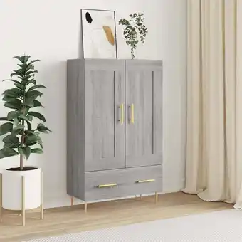 ManoMano Bonnevie - Sideboard Highboard für Wohnzimmer - Schrank Kommode Anrichte Grau Sonoma 69,5x31x115 cm Holzwerkstoff -FV36153 -  Angebot