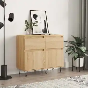 ManoMano 2 Stk.Sideboards Kommoden für das Wohnzimmer - Schränke Anrichten Sonoma-Eiche 40x35x70 cm Holzwerkstoff -FV72867 - Braun Angebot