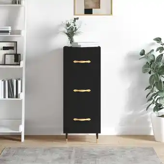 ManoMano Sideboard Kommode für Wohnzimmer - Schrank Anrichte Schwarz 34,5x34x90 cm Holzwerkstoff -FV89358 - Schwarz Angebot