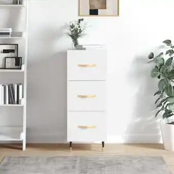 ManoMano Bonnevie - Sideboard Kommode für Wohnzimmer - Schrank Anrichte Hochglanz-Weiß 34,5x34x90 cm Holzwerkstoff -FV67541 - Weiß Angebot