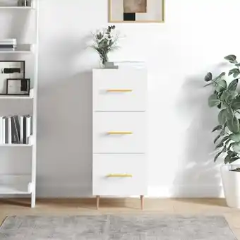 ManoMano Sideboard Kommode für Wohnzimmer - Schrank Anrichte Hochglanz-Weiß 34,5x34x90 cm Holzwerkstoff -FV50832 - Weiß Angebot