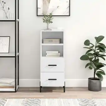 ManoMano Sideboard Kommode für Wohnzimmer - Schrank Anrichte Hochglanz-Weiß 34,5x34x90 cm Holzwerkstoff -FV57703 - Weiß Angebot