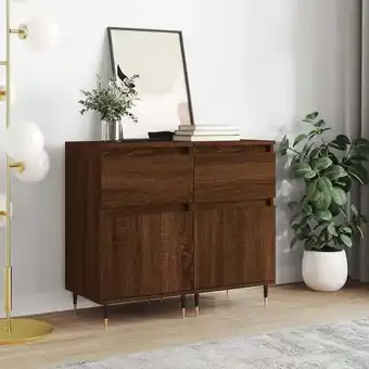 ManoMano 2 Stk. Sideboards, Kommode, Küchenschrank, Beistellschrank, Anrichte für Wohnzimmer Braun Eichen-Optik 40x35x70 cm Holzwerkst Angebot