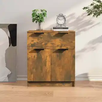 ManoMano Maisonchic - Sideboard Kommode für Wohnzimmer Küche Räuchereiche 60x30x70 cm Holzwerkstoff DE34662 - Braun Angebot