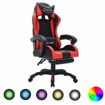 ManoMano Bonnevie - Gaming-Stuhl,Bürostuhl Computerstuhl Ergonomisch,Gaming Chair mit rgb LED-Leuchten Rot und Schwarz Kunstleder -DE4 Angebot