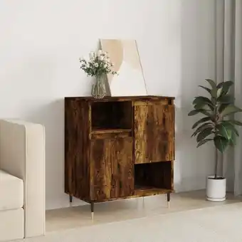 ManoMano Maisonchic - Sideboard, Kommode, Küchenschrank, Beistellschrank, Anrichte für Wohnzimmer Räuchereiche 60x35x70 cm Holzwerksto Angebot