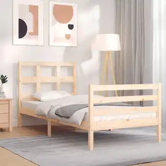 ManoMano Maisonchic - Massivholzbett mit Kopfteil, Einzelbett, Bettrahmen, Schlafzimmerbett 90x200 cm LLLA505575 Angebot